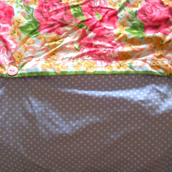 Handmade Shabby Chic Floral reversible queen duvet cover - Picture 4 of 5